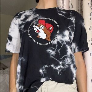 Black and White Tie-Dye Graphic T-Shirt